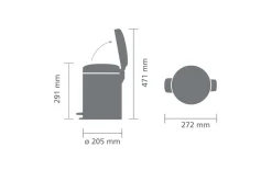 Treteimer Newicon, platinum, 5 L