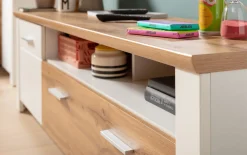 TV-Unterteil Matera, weiß/Altholz-Nachbildung