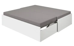 Universalliege Flynn, kreideweiß, ausziehbar zum Doppelbett, 200 x 198 cm