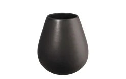 Vase ease, Steingut, black iron, 18 cm