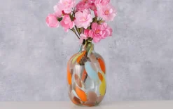 Vase Glee, Glas bunt lackiert, 18 cm