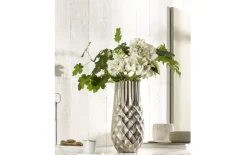 Vase in silber, 11 x 15 x 30 cm