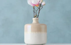 Vase Karmina, beige/weiß, 20 cm