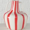 Vase Londi, weiß/rot
