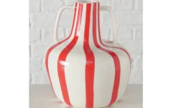 Vase Londi, weiß/rot