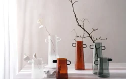 Vase rayu glass, braun, 17 cm