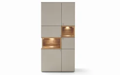 Vitrine Andiamo, steingrau/Eiche rustico