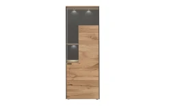 Vitrine Andra, Eiche rustico/anthrazit, 174 cm