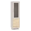 Vitrine Kai, massive Eiche Bianco/kreidefarbig, 54 cm