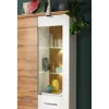 Vitrine Matera, weiß/Altholz-Nachbildung, 2-türig, inkl. LED-Beleuchtung
