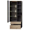 Vitrine Memphis, Artisan Eiche Nachbildung/graphit, inkl. LED-Beleuchtung