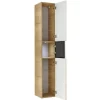 Vitrinenhochschrank Neapel, Riviera Eiche-Nachbildung, inkl. LED-Spot