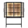 Vitrine Showcase, Akazie/schwarz, inkl. LED-Beleuchtung