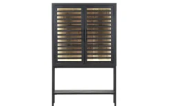 Vitrine Showcase, Akazie/schwarz, inkl. LED-Beleuchtung