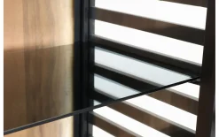 Vitrine Showcase, Akazie/schwarz, inkl. LED-Beleuchtung