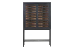 Vitrine Showcase, Akazie/schwarz, inkl. LED-Beleuchtung