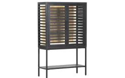 Vitrine Showcase, Akazie/schwarz, inkl. LED-Beleuchtung