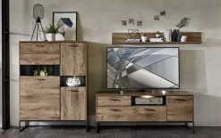 Vitrine Sweep, Haveleiche Cognac Nachbildung