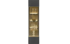 Vitrine Trevio, Kerneiche Umato, anthrazit, links angeschlagen