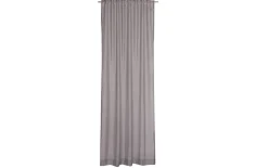 Vorhang mit verdeckter Schlaufe Solid, Polyester, grau, 130 x 250 cm