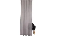 Vorhang mit verdeckter Schlaufe Solid, Polyester, grau, 130 x 250 cm