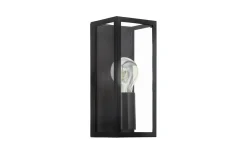 Wandleuchte Amezola, klar/schwarz, IP44, 26 cm