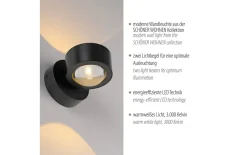 Wandleuchte Chia, schwarz
