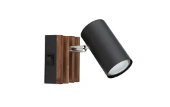 Wandleuchte Kayden, dunkelbraun/schwarz
