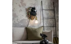 Wandleuchte Leo, schwarz/gold