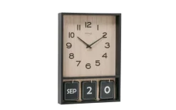 Wanduhr Office, schwarz/holz