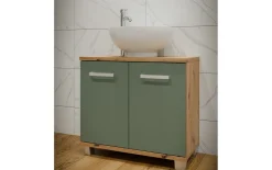Waschbeckenunterschrank Veris, Artisan Eiche-Nachbildung/salbeifarbig