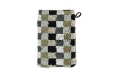 Waschhandschuh Lifestyle Karo, kiesel, 16 x 22 cm