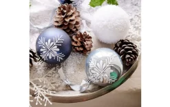 Weihnachtskugel Eis, weiß, 8 cm