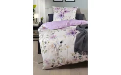 Wendebettwäsche Satin Violetta, weiß/violett, 135 x 200 cm