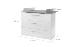 Wickelkommode Nele, weiß/Artisan Eiche-Nachbildung, inkl. Wickelansatz