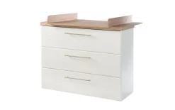 Wickelkommode Nele, weiß/Artisan Eiche-Nachbildung, inkl. Wickelansatz