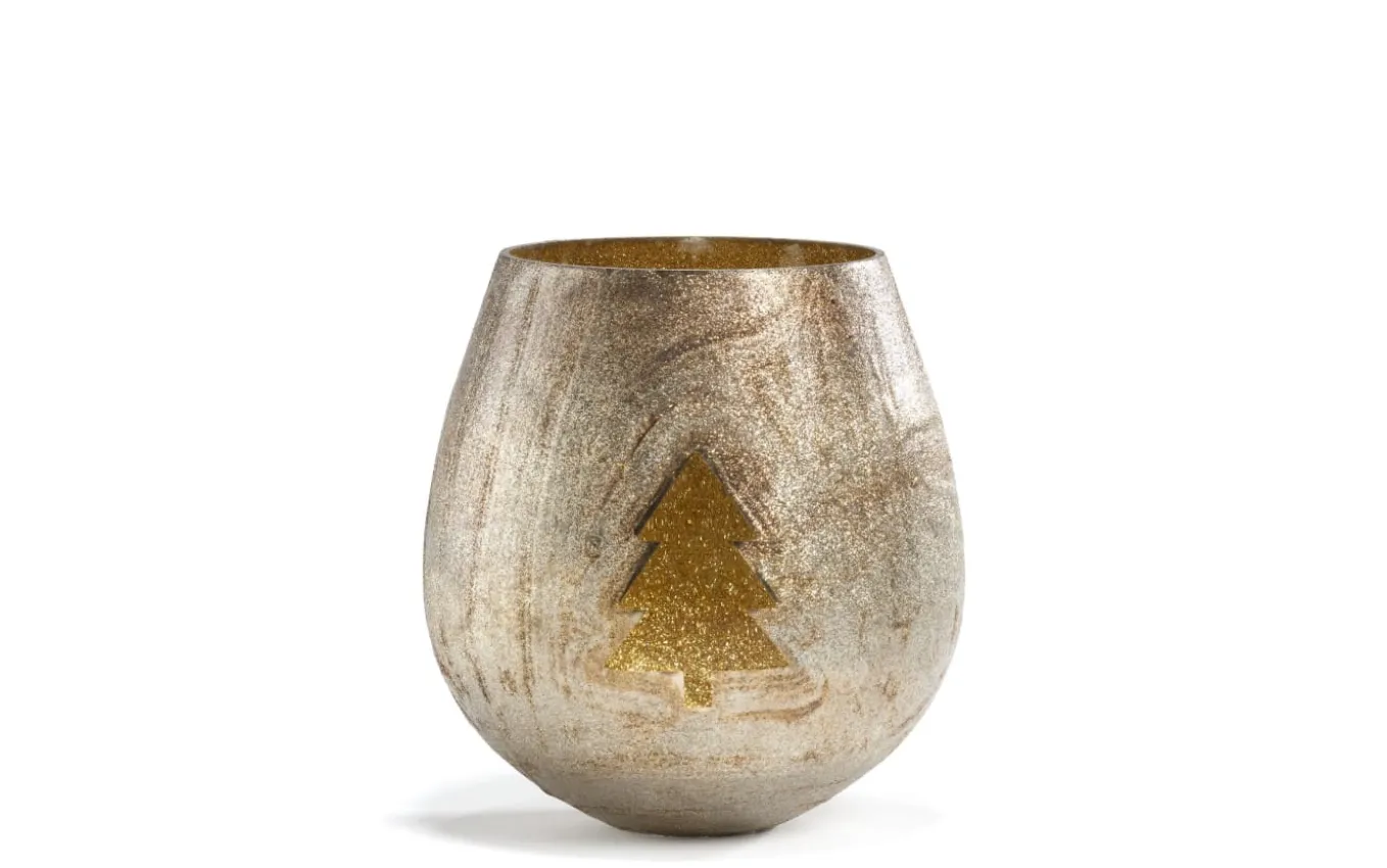 Windlicht, gold, 12 cm