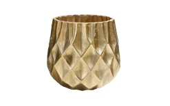 Windlicht in gold, 16 x 19 x 18 cm