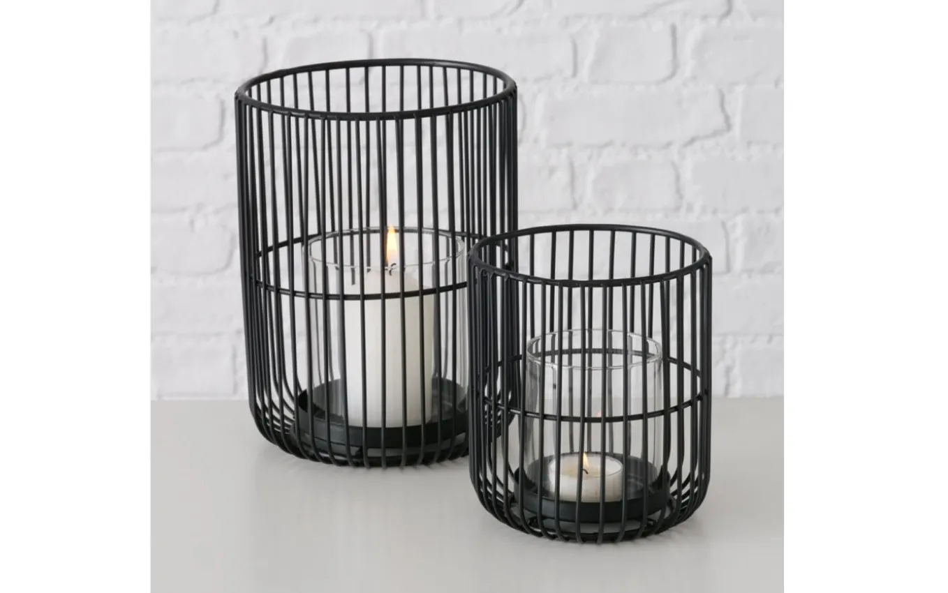 Windlichtset Cindy, schwarz, 2-teilig