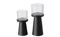 Windlichtset Pius, schwarz, 2-teilig