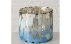 Windlicht Sonna, beige/blau