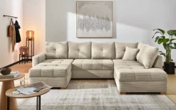 Wohnlandschaft Abby, greige, inkl. Funktionen