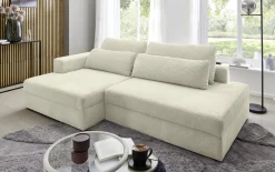 Wohnlandschaft Splash, creme, Ottomane links, inkl. Funktionen