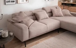 Wohnlandschaft Tossa, Cord/taupe, inkl. Kopfteilverstellung