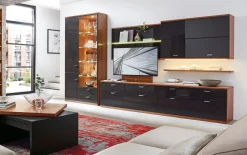 Wohnwand Alicante 1017, Nussbaum Nachbildung/graphit