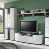 Wohnwand Cabana, weiß, graphit
